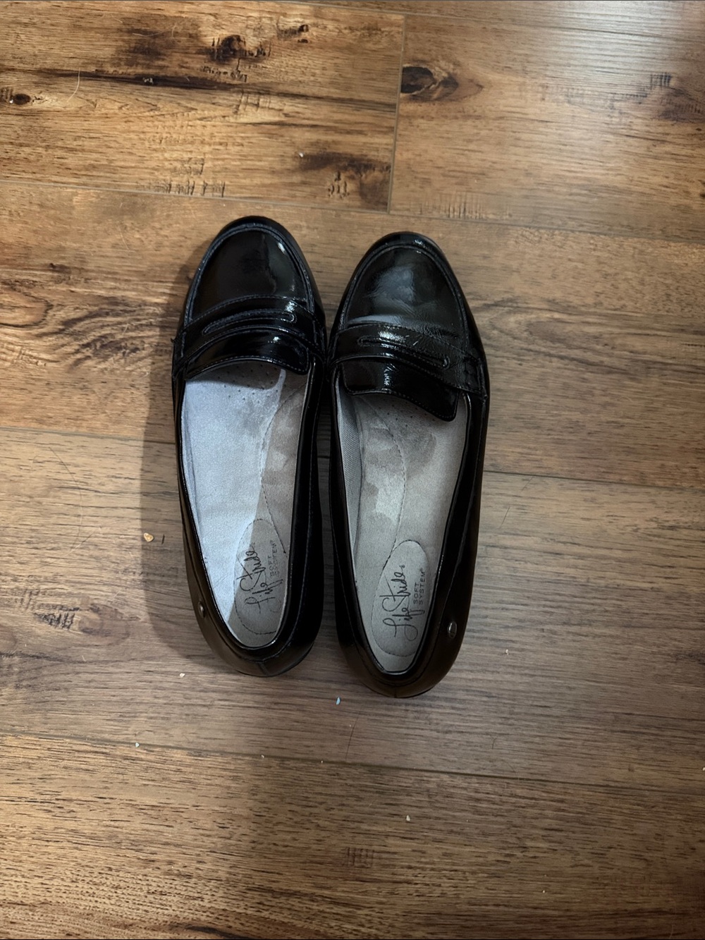 Life Stride Black Patent Penny Loafers
